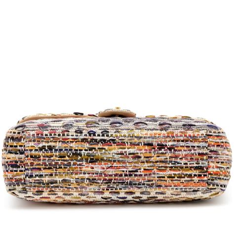 Chanel Multicolor Tweed Quilted Coco Cuba Maxi Flap Bag Gold 